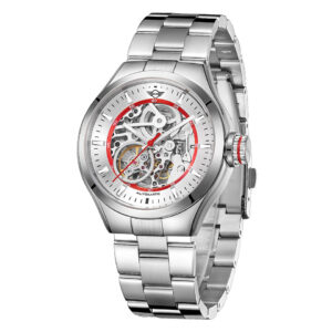 MINI オートマティックウォッチ シルバー/レッド 161810A SSブレスレット