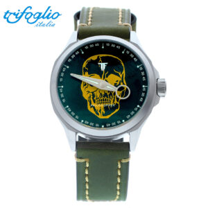 Trifoglio Italia PHILOSOPHER Mement mori PH672SSGRS グリーン スカル文字盤 単針腕時計