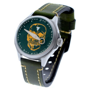 Trifoglio Italia PHILOSOPHER Mement mori PH672SSGRS グリーン スカル文字盤 ワンハンドウォッチ