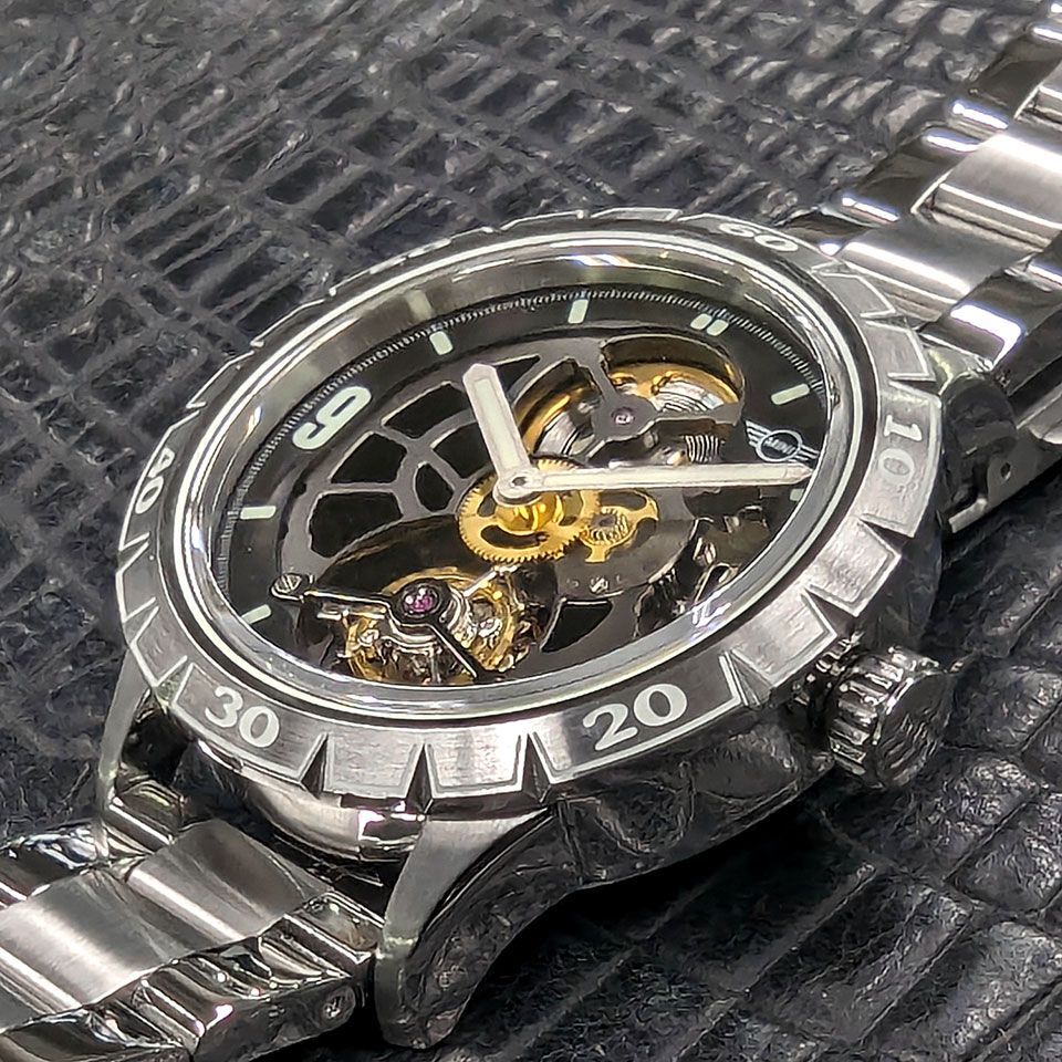 MINI スケルトントゥールビヨン MST-1 シルバー / SSブレスレット