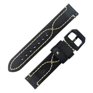 トリフォグリオイタリア ハンドステッチレザーストラップ 612BK ブラック 裏