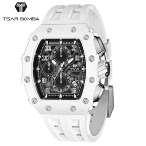 TSARBOMBA TB8204B-01 バイオセラミック ホワイト サーボンバ トノー型腕時計