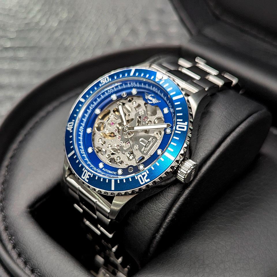 MINI オートマティックウォッチ MA-3 162303 ブルー/シルバー SS