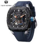 サーボンバ ダークマター メンズ腕時計 ブルー カーボン スケルトン オートマティック