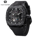 サーボンバ ダークマター メンズ腕時計 ブラック カーボン スケルトン オートマティック