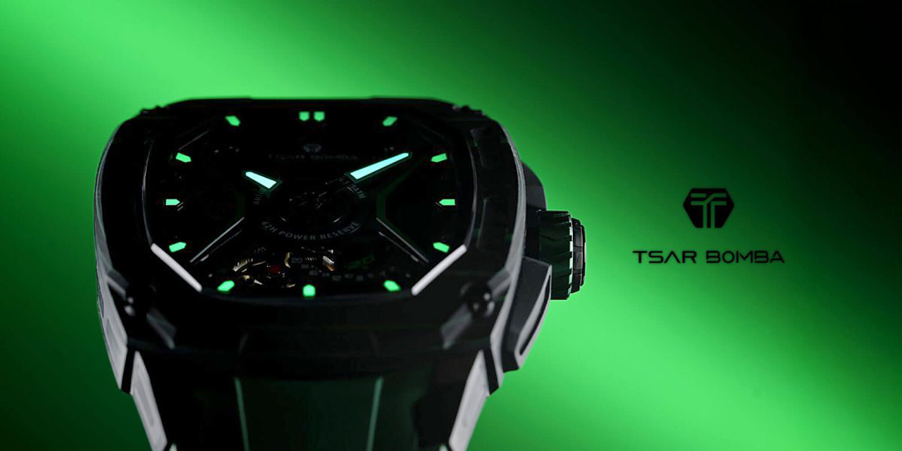 TSAR BOMBA DARK MATTER Skeleton Automatic Watch